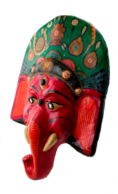 Grand Masque Ganesh Népalais – Masque Cérémoniel Du Festival Indra Jatra