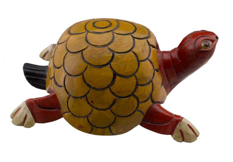 Statuette Tortue En Bois – Sculpture Artisanale Du Népal