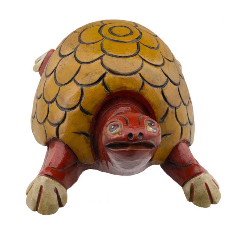 Statuette Tortue En Bois – Sculpture Artisanale Du Népal