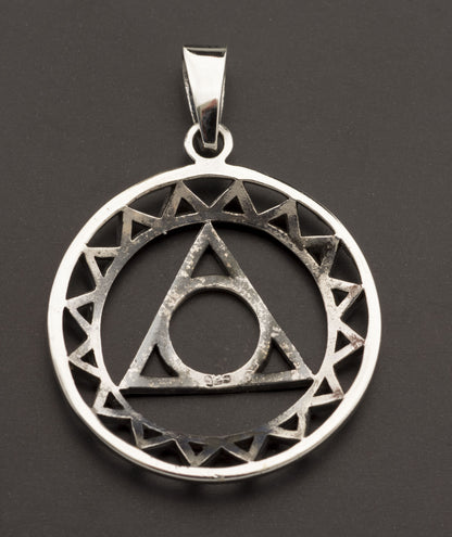 Pendentif de Loge en Argent 925 – Symbole Maçonnique Delta Lumineux