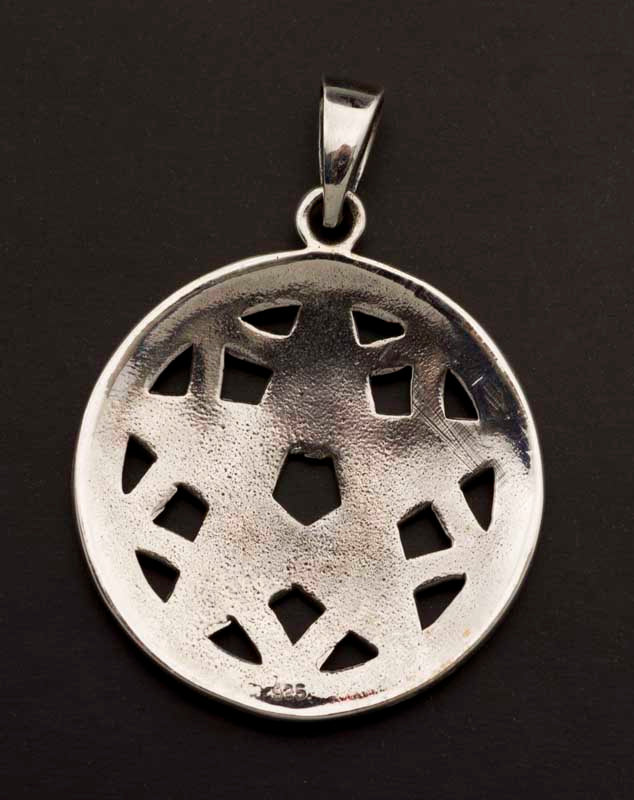 Pendentif pentacle en argent massif 925 – Pentagramme ésotérique artisanal