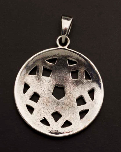 Pendentif pentacle en argent massif 925 – Pentagramme ésotérique artisanal