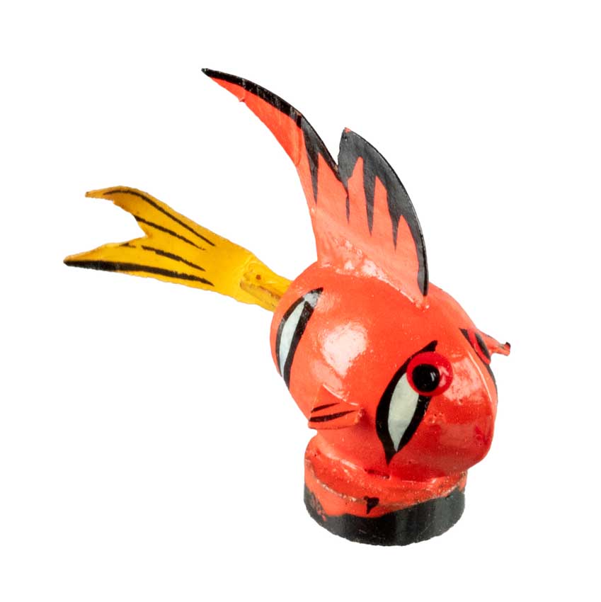 Animal Magnet Poisson Exotique Rouge en Coque de Pistache
