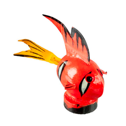 Animal Magnet Poisson Exotique Rouge en Coque de Pistache