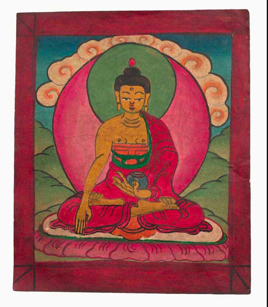 Tsakli Tibétain Bouddha – Peinture Miniature Initiatique Bouddhiste