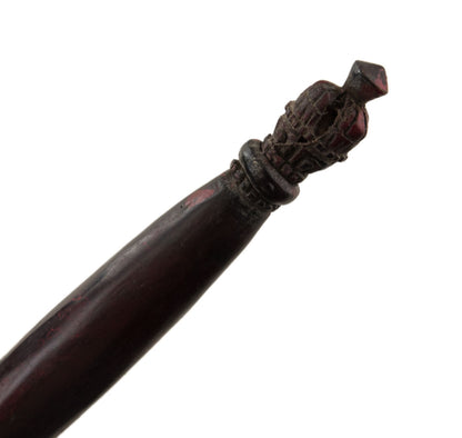 Khatvanga Tibétain en Bois et Os de Bovin – Petit Sceptre Rituel Bouddhiste Tantrique