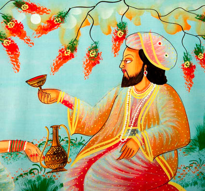 Peinture Moghole Miniature Indienne – Maharaja et Princesse