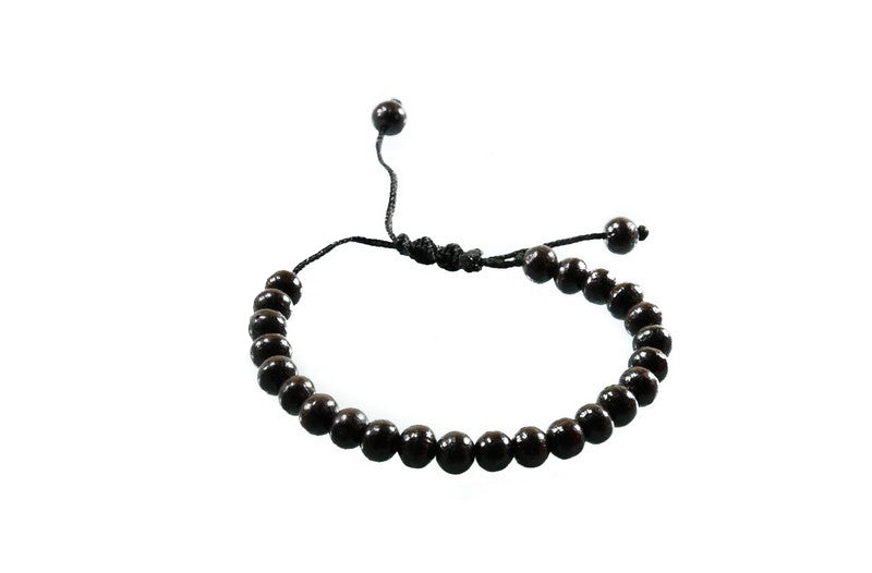 Bracelet mala tibétain perles bois de rose noir – Bijou spirituel du Népal