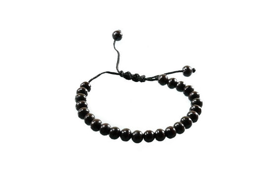 Bracelet mala tibétain perles bois de rose noir – Bijou spirituel du Népal