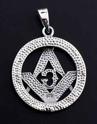 Pendentif Franc-Maçon en Argent 925 – Symbole d’Équilibre et de Tradition