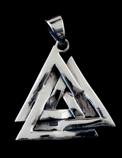 Pendentif Valknut – Triangle Viking en Argent 925