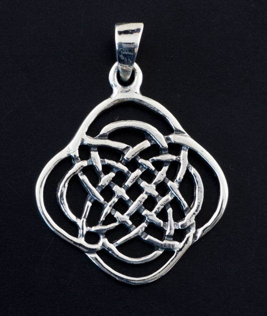 Pendentif nœud de Dara infini en argent 925 – Symbole celtique de force et de sagesse