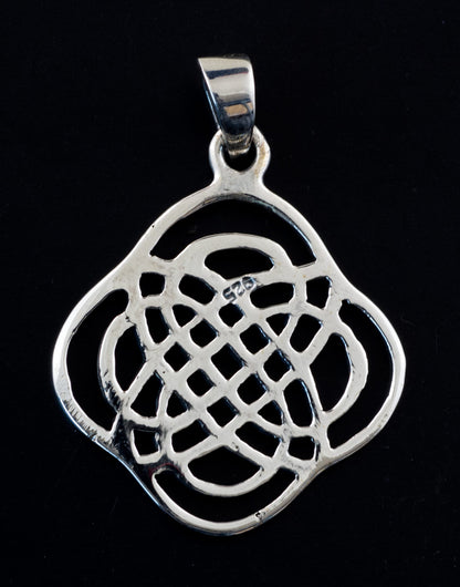 Pendentif nœud de Dara infini en argent 925 – Symbole celtique de force et de sagesse