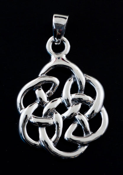 Pendentif nœud de Dara infini en argent 925 – Bijou celtique symbole de force et de sagesse
