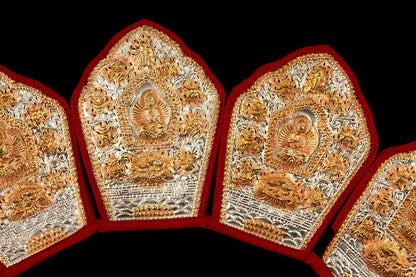 Couronne des Cinq Bouddhas Gyalwa Rig Nga – Coiffe Cérémonielle Bouddhiste Tibétaine