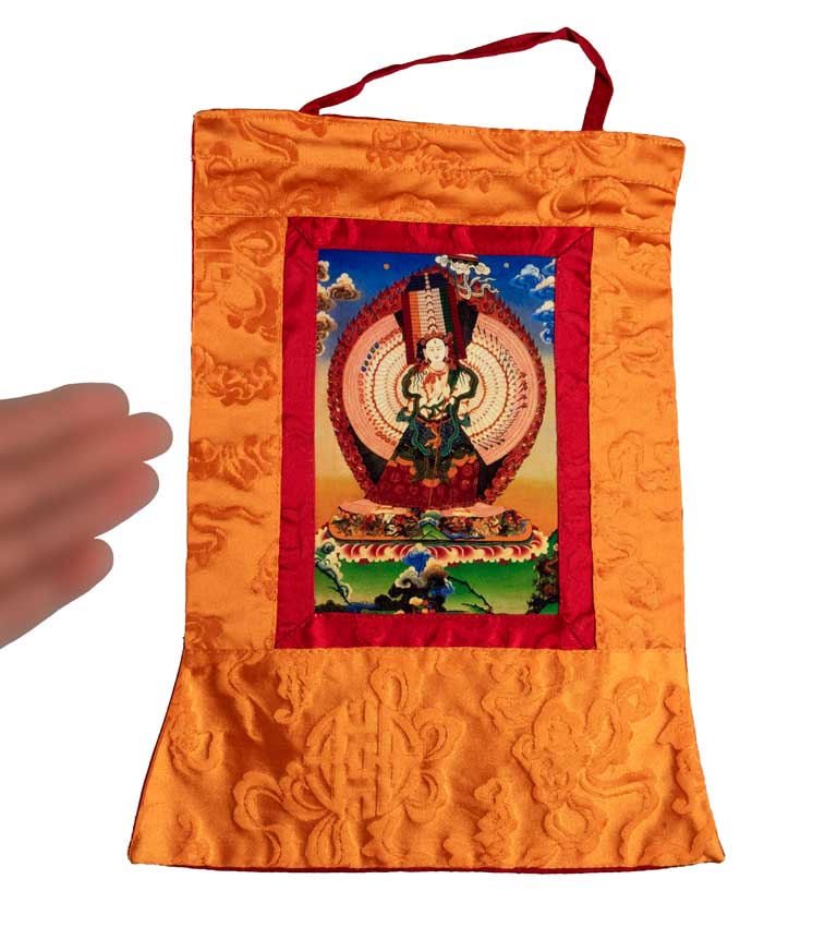 Thangka Miniature Sitatapatra – Parasol Blanc Du Bouddhisme Tibétain