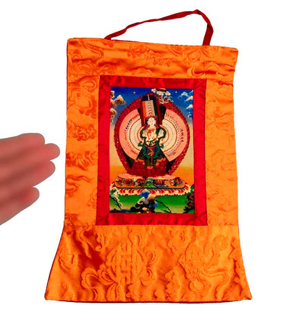 Thangka Miniature Sitatapatra – Parasol Blanc Du Bouddhisme Tibétain