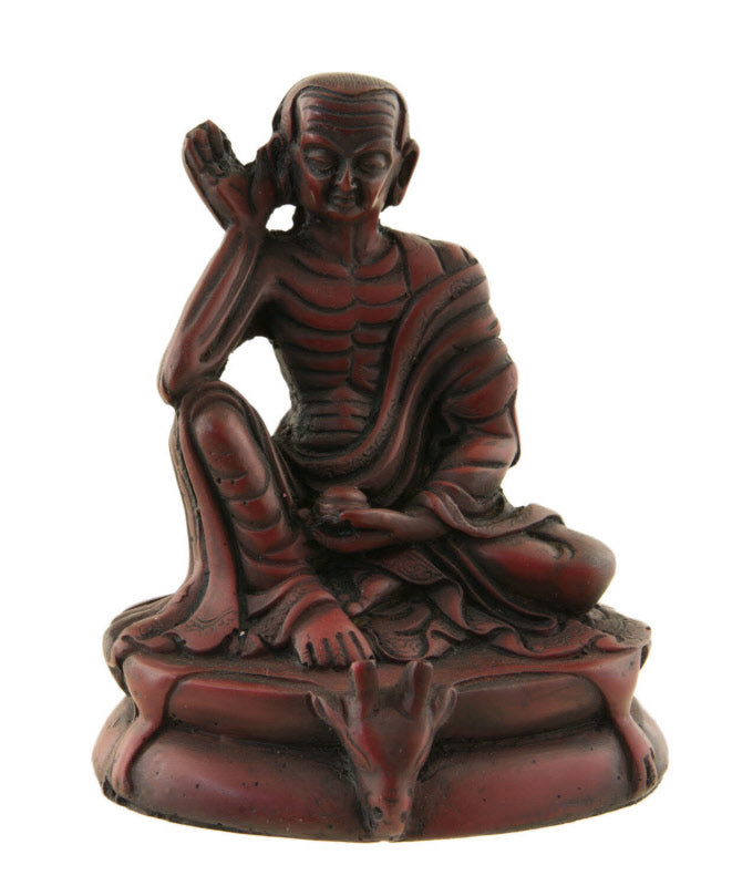 Statue de Milarepa en Résine Bordeaux – Artisanat du Népal
