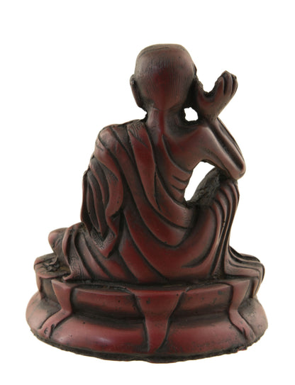 Statue de Milarepa en Résine Bordeaux – Artisanat du Népal