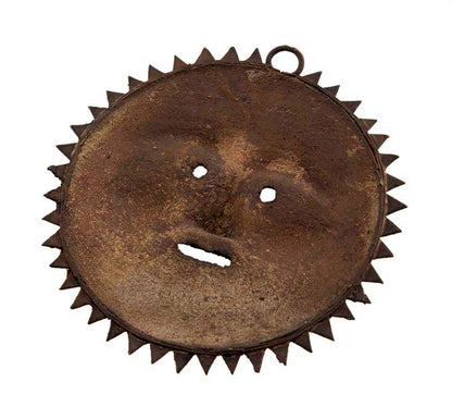 Plaque Soleil Dhokra – Art Tribal Surya En Métal Orissa Inde