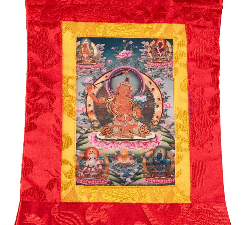 Thangka Miniature Manjushri – Art Spirituel Du Népal