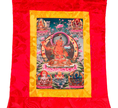 Thangka Miniature Manjushri – Art Spirituel Du Népal