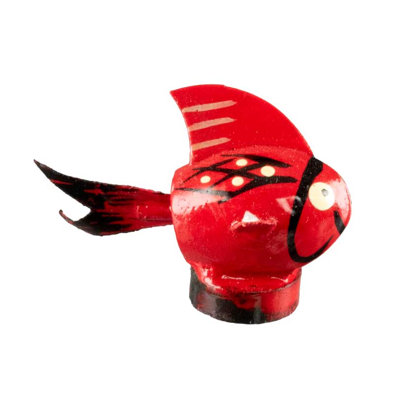 Magnet Poisson Rouge En Coque De Pistache – Artisanat Miniature