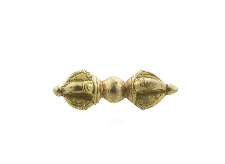 Dorje Vajra Tibétain En Cuivre Finition Or – Objet Rituel Bouddhiste Du Népal