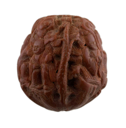 Coquille de Noix Hediao Sculptée – Bouddha et Moines Luohan