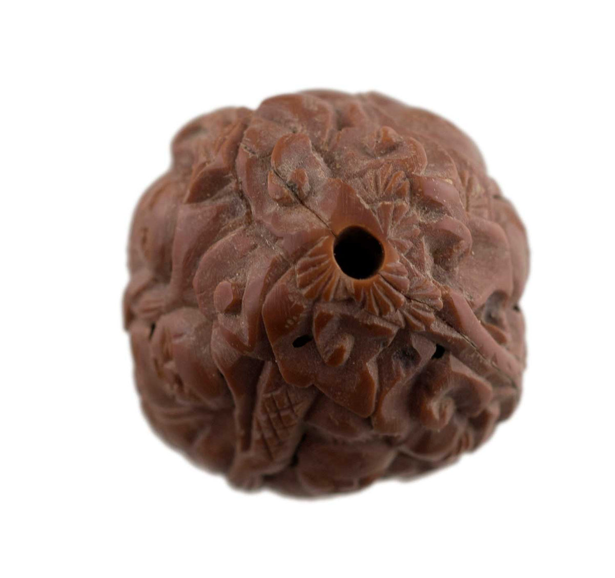 Coquille de Noix Hediao Sculptée – Bouddha et Moines Luohan