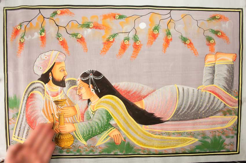 Peinture Moghole Miniature Indienne – Maharaja et Princesse