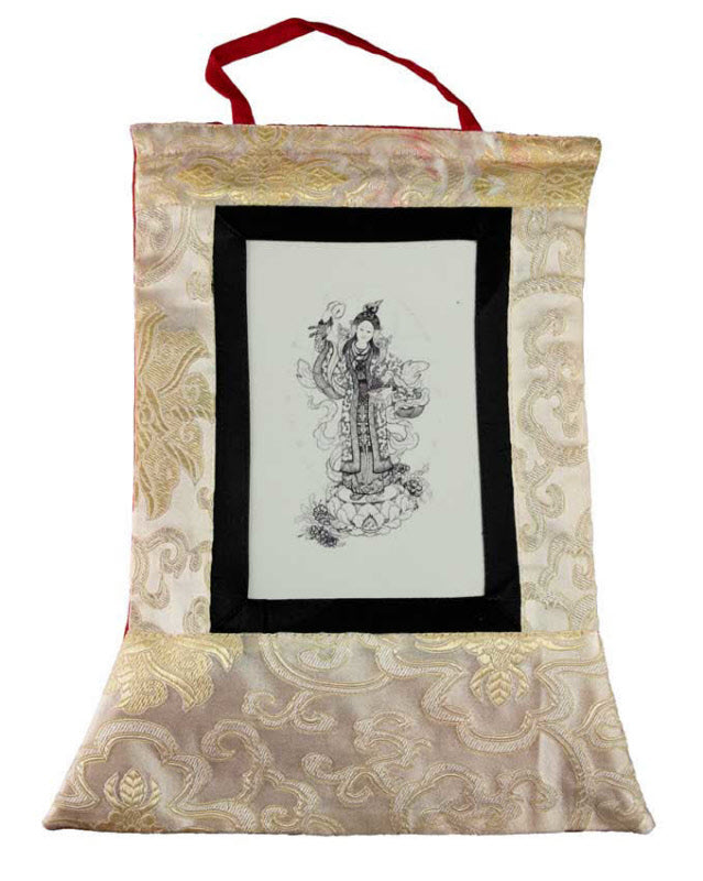 Thangka Miniature Guanyin – Art Spirituel Du Népal