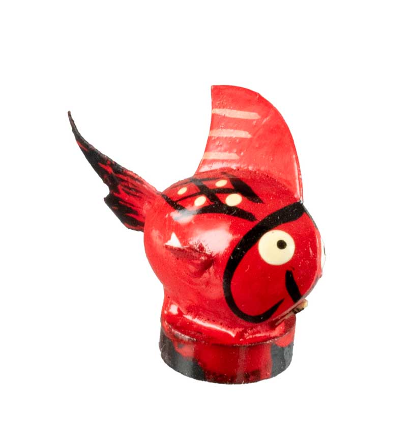 Magnet Poisson Rouge En Coque De Pistache – Artisanat Miniature