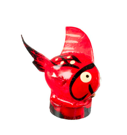 Magnet Poisson Rouge En Coque De Pistache – Artisanat Miniature