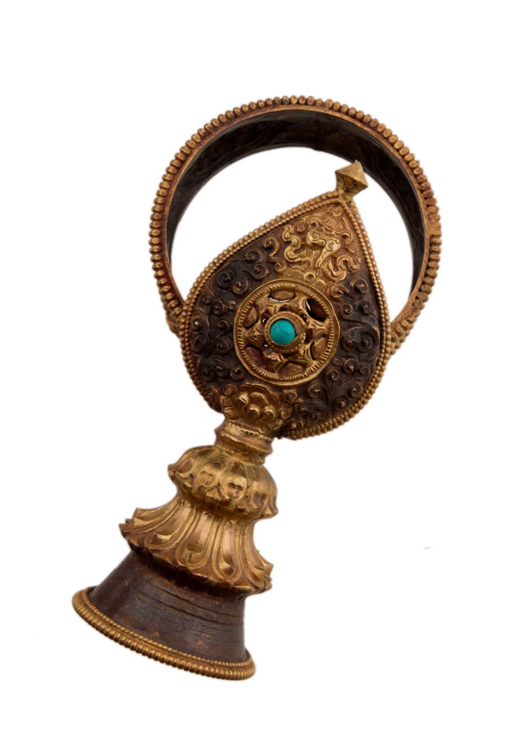 Mandala Tibétain À Offrande En Alliage De Cuivre Ciselé – Qualité Monastère
