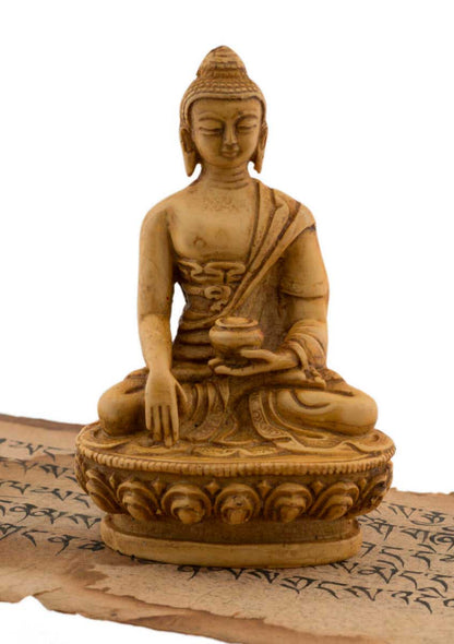 Statue Bouddha Akshobhya – Statue tibétaine artisanale en résine du Népal