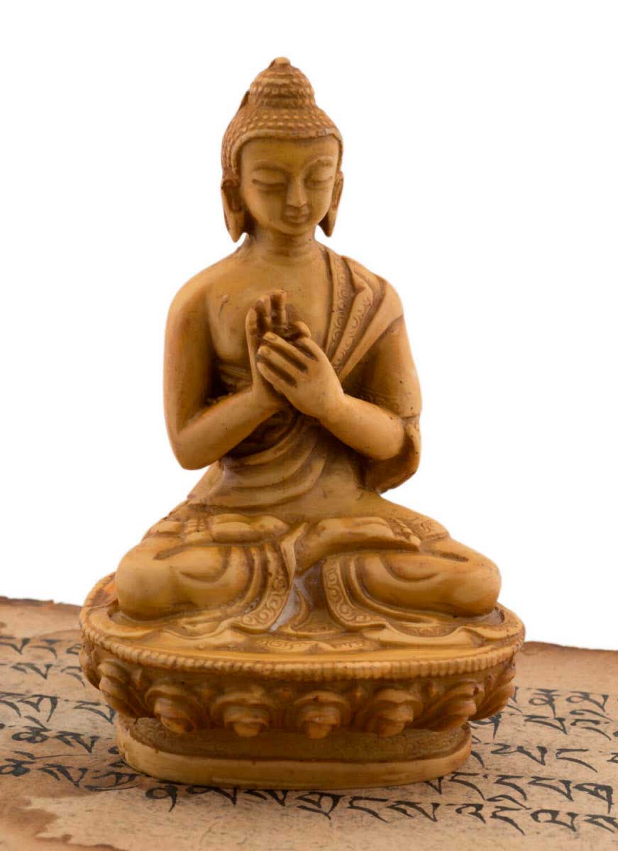 Statue Bouddha Vairocana – Statue tibétaine artisanale en résine du Népal