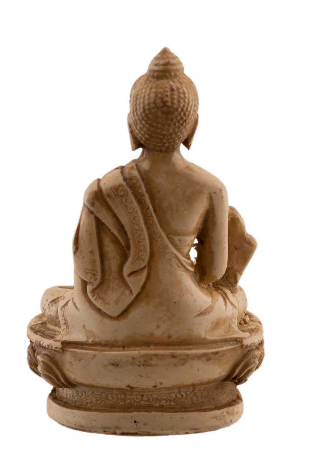 Statue Bouddha Médecine Bhaisajyaguru Varada Mudra – Résine artisanale du Népal 11 cm