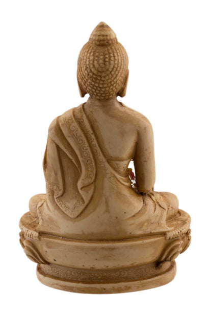 Statue Bouddha Shakyamuni 11,3 cm – Bhumisparsha Mudra en résine marron clair du Népal