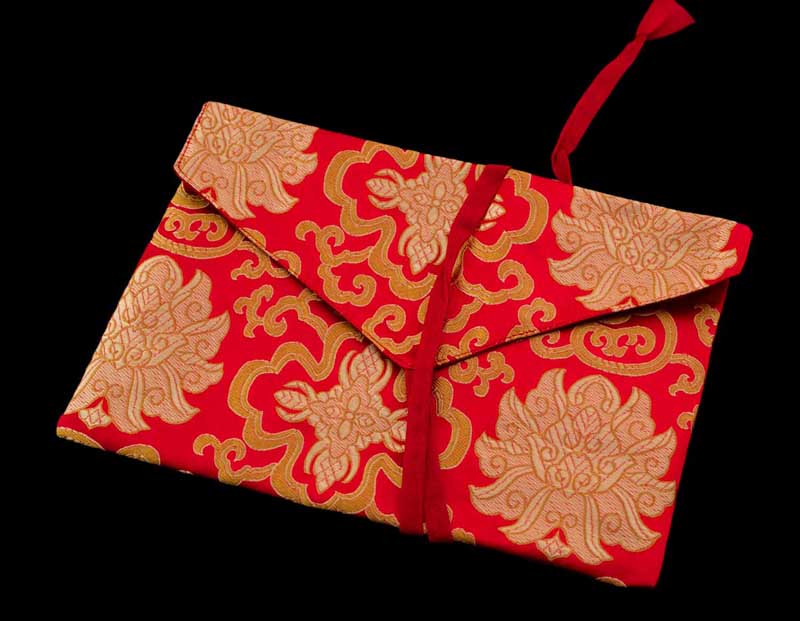 Pochette Tibétaine en Brocart – Étui pour Livre de Prières et Documents Précieux