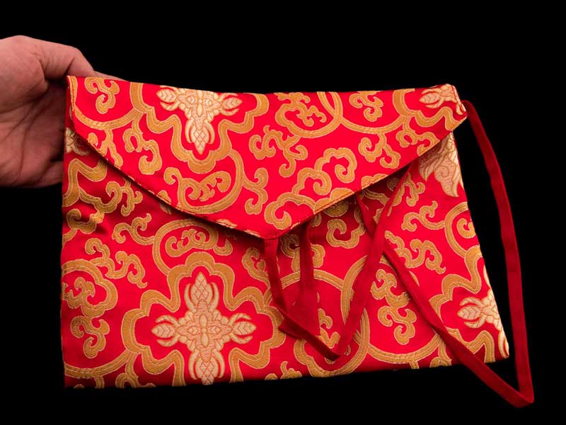 Pochette Tibétaine en Brocart – Étui pour Livre de Prières et Documents Précieux