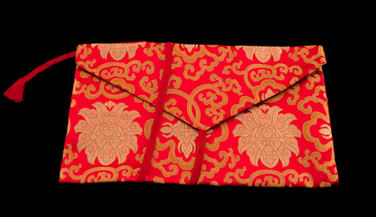 Pochette Tibétaine en Brocart – Étui pour Livre de Prières et Documents Précieux