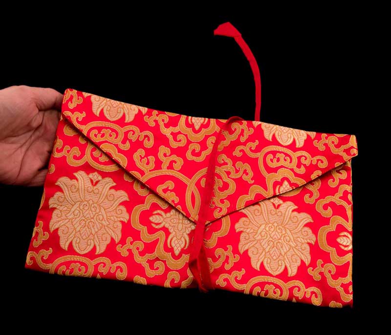 Pochette Tibétaine en Brocart – Étui pour Livre de Prières et Documents Précieux