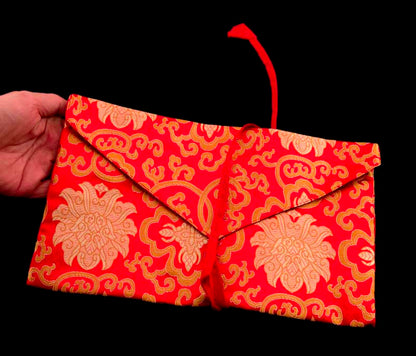 Pochette Tibétaine en Brocart – Étui pour Livre de Prières et Documents Précieux