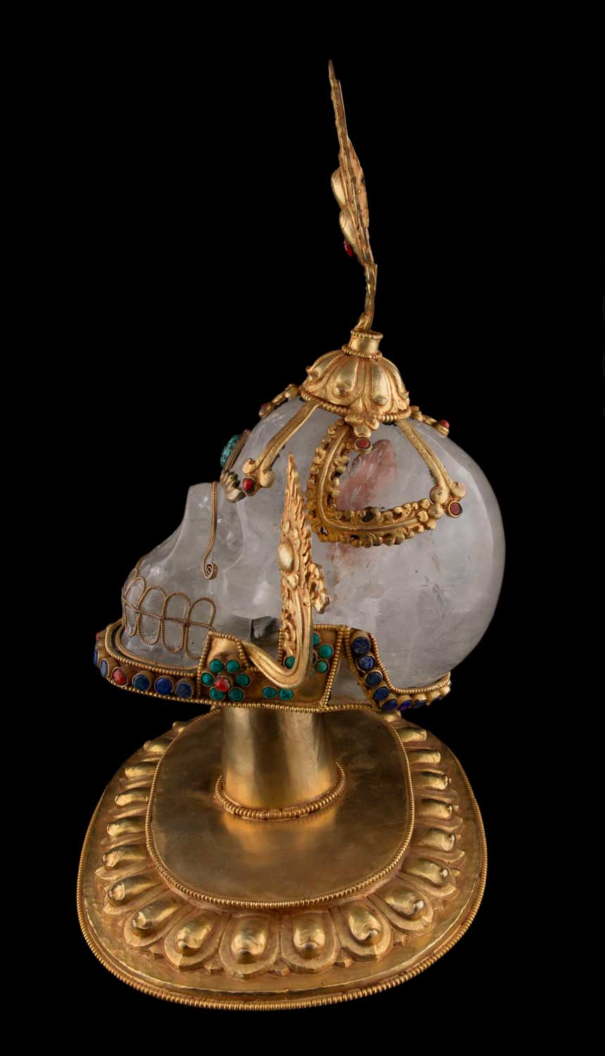 Kapala Citipati En Cristal de Roche – Grand Crâne Rituel Tibétain