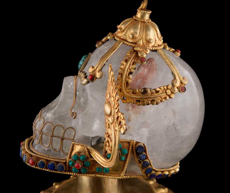 Kapala Citipati En Cristal de Roche – Grand Crâne Rituel Tibétain