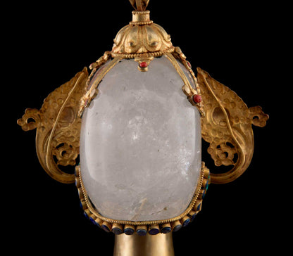 Kapala Citipati En Cristal de Roche – Grand Crâne Rituel Tibétain