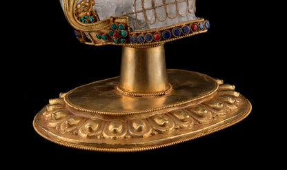 Kapala Citipati En Cristal de Roche – Grand Crâne Rituel Tibétain