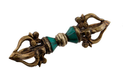 Dorje Vajra Tibétain À 4 Branches En Laiton – Objet Rituel Bouddhiste Du Népal