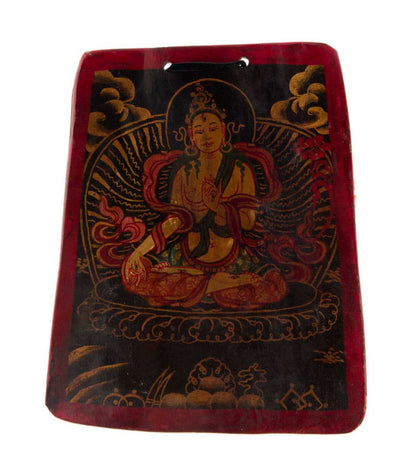 Thangka Bouddhiste Tara Blanche – Artisanat Népalais En Os De Yak